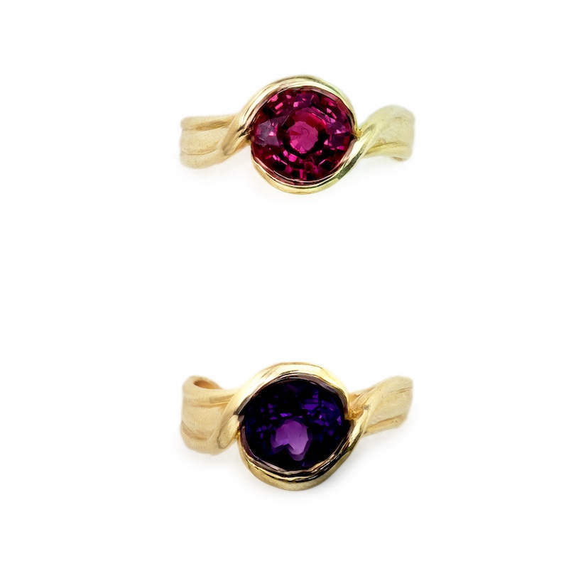Angela Cummings, two gem-set rings, circa 1988